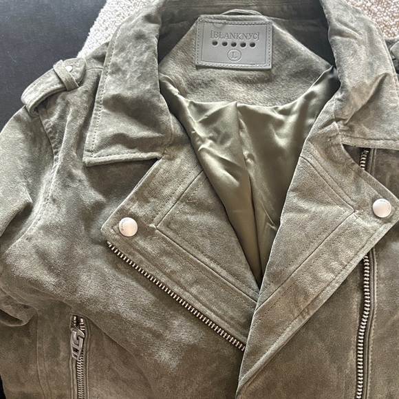Blank NYC Olive Suede Moto Jacket - Picture 3 of 5
